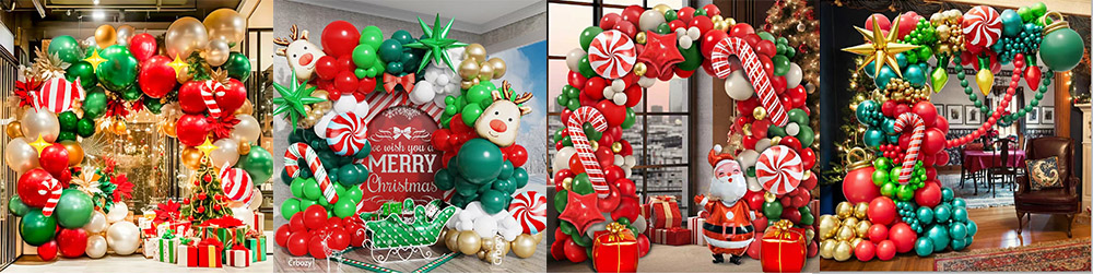 Christmas balloon garland arch