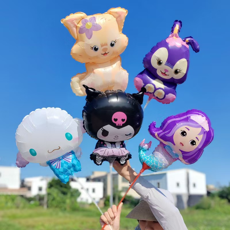 بادکنک فویلی مینی روی چوب